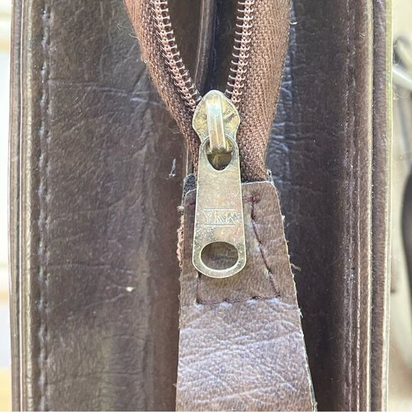 Vintage LL Bean Classic Brown Leather Briefcase Messenger Satchel Bag One Size - Picture 2 of 11